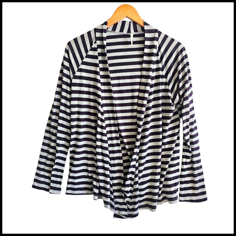Olivia Moon Striped Cardigan Open Front Lightweight Cover Up XL